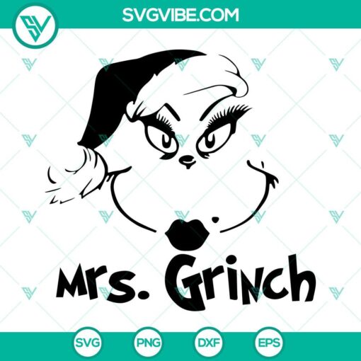 mrs grinch face svg christmas mrs grinch svg cricut silhouette 7 mockup