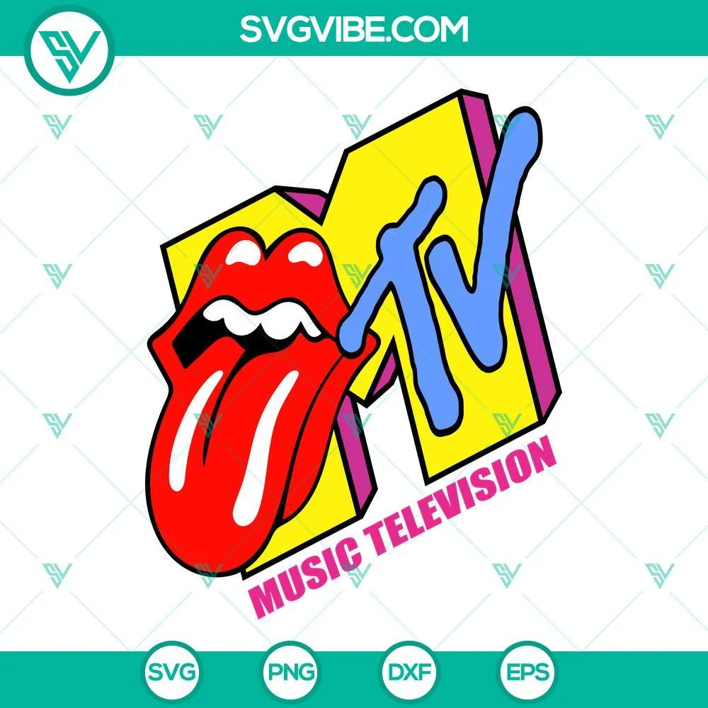 Musics, SVG Files, MTV Music Television Lips Logo SVG Download PNG DXF EPS 1