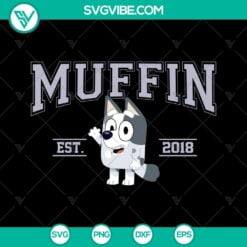 Cartoons, SVG Files, Bluey Est 2018 SVG File, Bingo Est 2018 SVG Images, Bluey 5