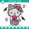 Cute Spooky Mummy Hello Kitty Halloween Embroidery Design, Instant Pattern for Halloween crafts and decorations.