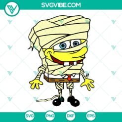 Cartoons, Halloween, SVG Files, Mummy Horror Spongebob Halloween SVG Images PNG 6