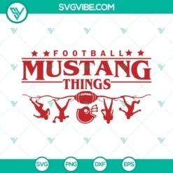 Football, School, Sports, SVG Files, Mustang SVG File, Football Mustang Things 2