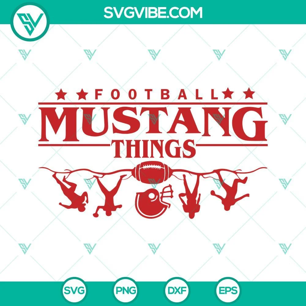 Football, School, Sports, SVG Files, Mustang SVG File, Football Mustang Things 1