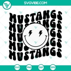 Sports, SVG Files, Mustangs Smiley Face SVG File, Mustangs SVG Files, Mustangs 3