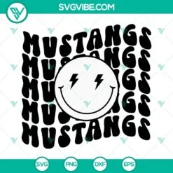 Football, Sports, SVG Files, Mustangs Leopard Lightning Bolt SVG Images PNG DXF 4