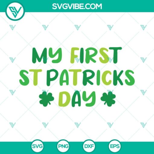 my 1st st patricks day svg bundle first st patricks day svg lucky shamrock svg baby st pattys svg png dxf eps 1 mockup