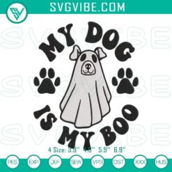 Embroidery Designs, Halloween Embroidery Designs, My Dog Is My Boo Embroidery 2