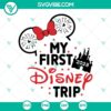 Disney family trip 2023 SVG featuring Mickey and Minnie Mouse with castle design. Perfect for vacation memories.