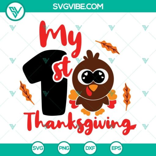 my first thanksgiving svg 1st thanksgiving svg baby turkey svg files for cricut silhouette 6 mockup