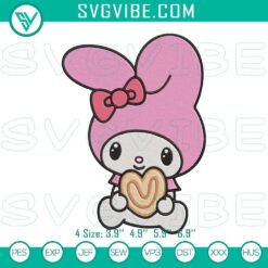 My Melody With Concha Machine Embroidery Designs, Kawaii Sanrio Pan Dulce File