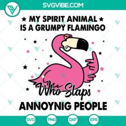 My Spirit Animal Is A Grumpy Flamingo SVG Download, Animals SVG Images, Pink