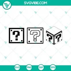 Movies, SVG Files, Mystery Box Mario SVG Download, Pixel Question Mark Block 2