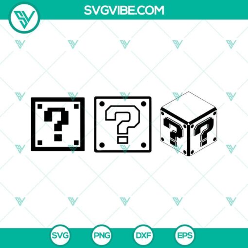 mystery box mario svg pixel question mark block svg super mario svg png dxf eps 3 mockup