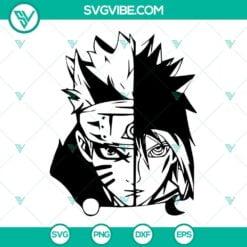 Anime, SVG Files, Naruto SVG Files, Naruto Uzumaki And Sasuke Face SVG Image, 2