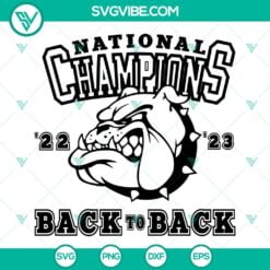 Football, Sports, SVG Files, National Champions Georgia Bulldogs 2022 To 2023 1