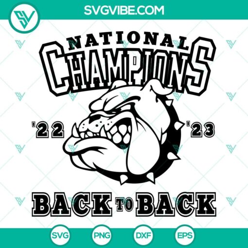 national champions georgia bulldogs 2022 to 2023 svg back to back svg png dxf eps cut files 3 mockup