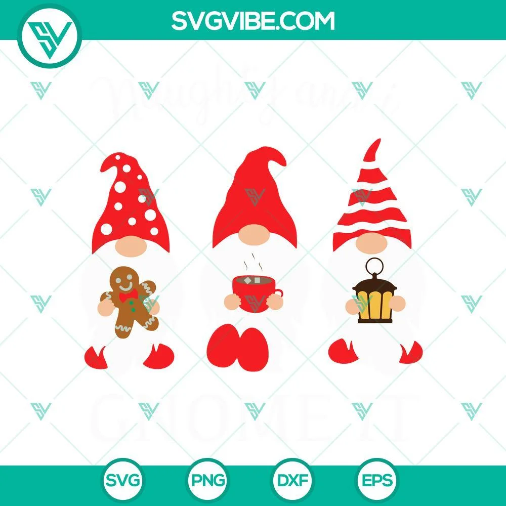 Christmas, SVG Files, Naughty And I Gnome It SVG Image, Gnome Christmas SVG 1