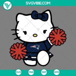 Cartoons, Sports, SVG Files, New England Patriots Hello Kitty Cheerleader SVG 2