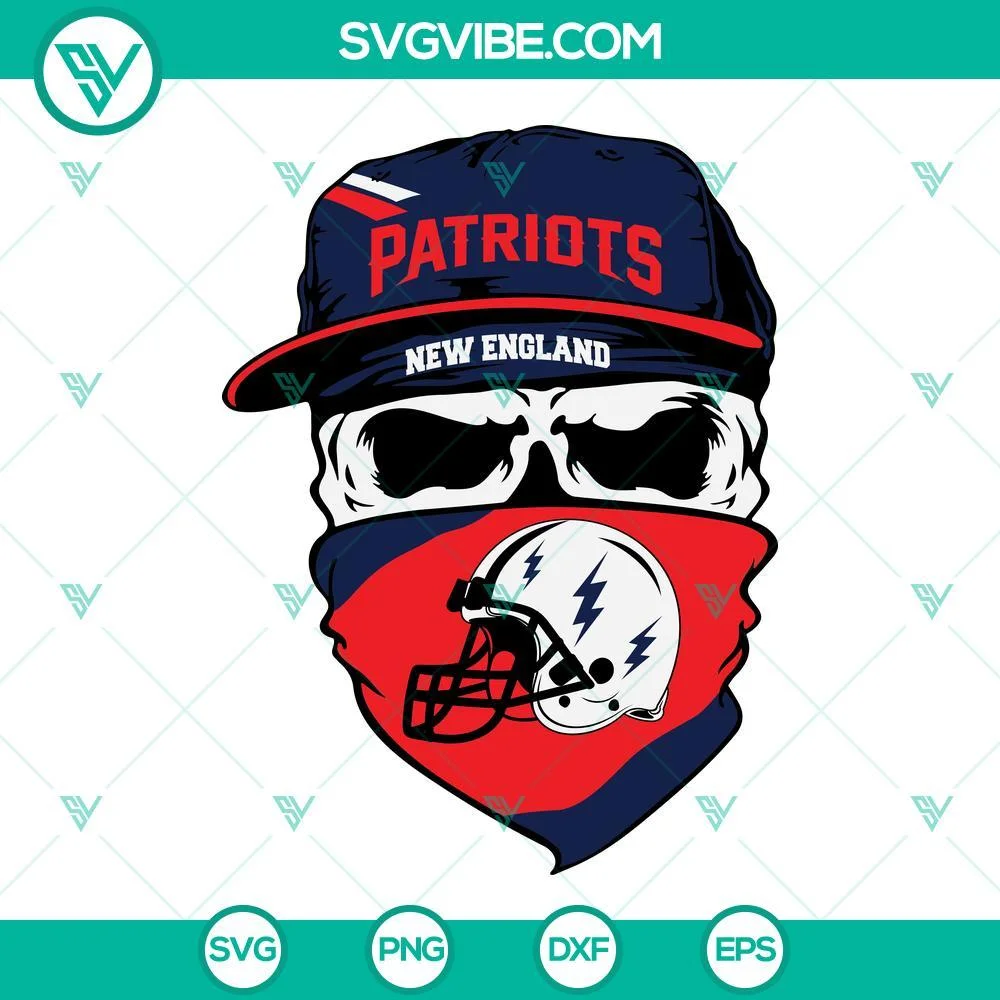 Football, Sports, SVG Files, New England Patriots Skull SVG Images, Patriots 1