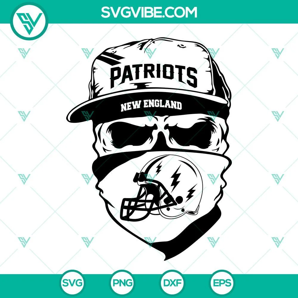 Football, Sports, SVG Files, New England Patriots Skull SVG Images, Patriots 2