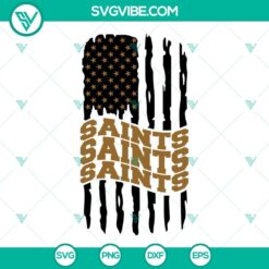 New Orleans Saints American Flag SVG with Saints Football Images, in PNG and DXF formats for crafting projects.