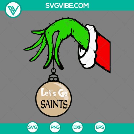 new orleans saints grinch hand with ornament svg new orleans saints christmas svg mockup