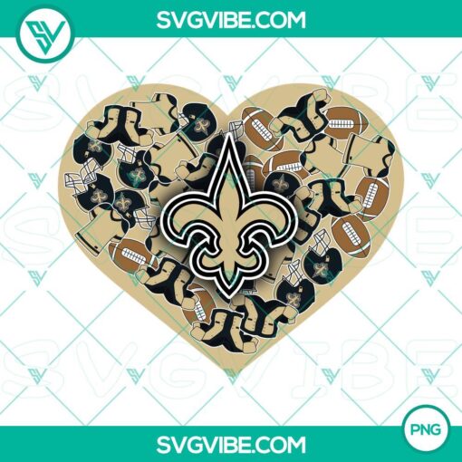 new orleans saints heart valentine png file designs mockup