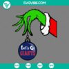 New York Giants themed Grinch hand holding ornament SVG for Christmas. Perfect for DIY projects.