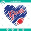 New York Giants heart SVG images, Giants football SVG files, and NFL team SVG files in PNG format for crafts and projects.