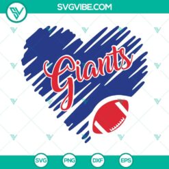 New York Giants Heart SVG Images, Giants Football SVG Files, NFL Team SVG Files PNG