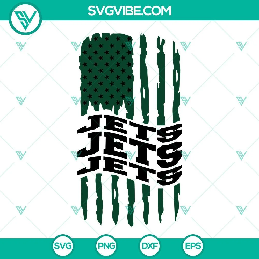 Football, Sports, SVG Files, New York Jets American Flag SVG Images, Jets 1