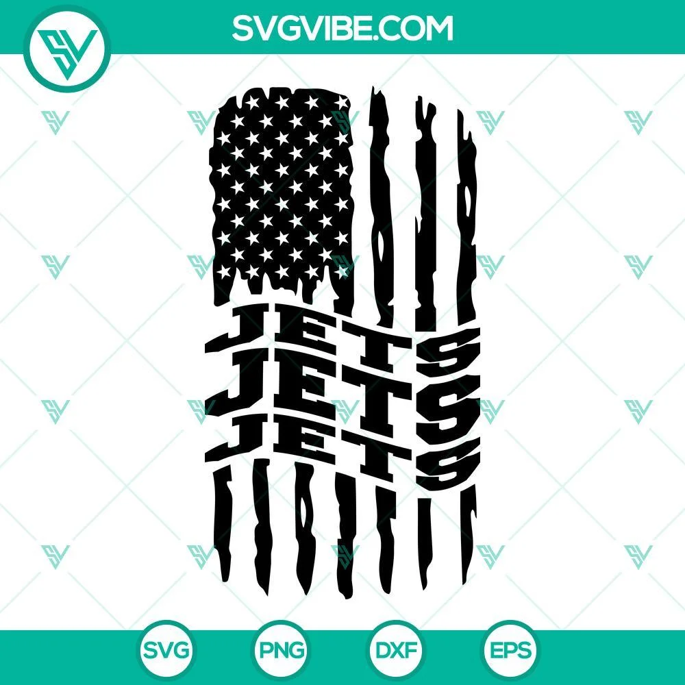 Football, Sports, SVG Files, New York Jets American Flag SVG Images, Jets 2