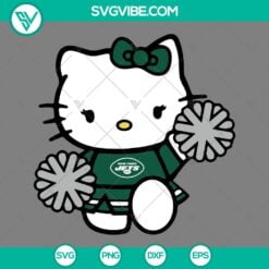 Cartoons, Sports, SVG Files, New York Jets Hello Kitty Cheerleader SVG Download 10