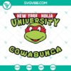 Red Ninja Turtles SVG images, featuring New York Ninja University Cowabunga design. Perfect for crafting projects and fans of the iconic turtles.
