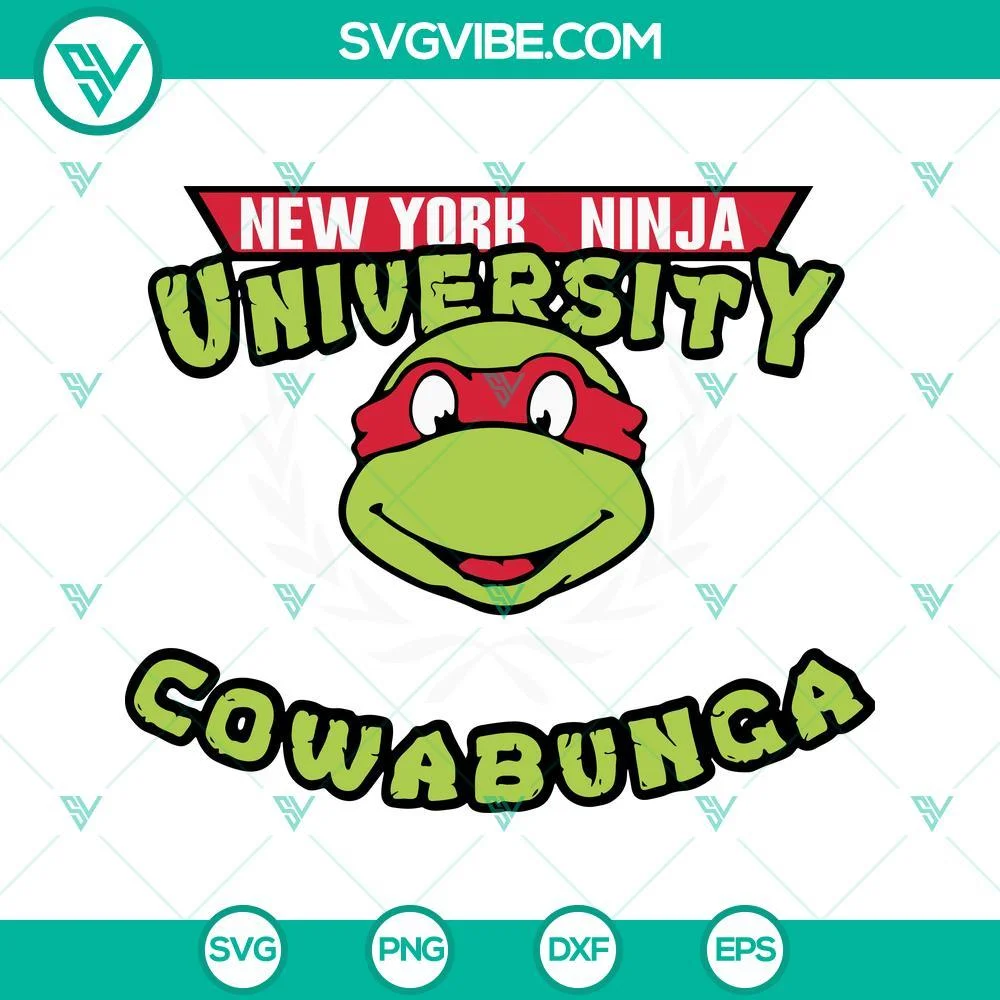 Movies, SVG Files, New York Ninja University Cowabunga SVG Image, Red Ninja 1