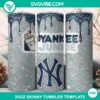 New York Yankees Dunkie Junkie Glitter 20oz Tumbler wrap PNG file featuring team logo in sparkling design.