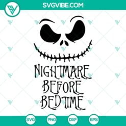 nightmare before bedtime svg bundle jack and sally svg halloween svg png dxf eps 6 mockup