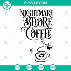 Nightmare Before Christmas Coffee SVG Image DXF EPS PNG Cricut