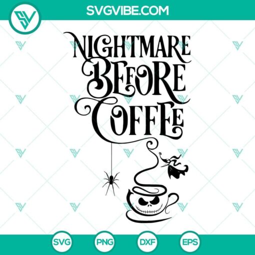 nightmare before christmas coffee svg dxf eps png cricut silhouette vector clipart 7 mockup