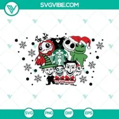 Movies, Starbucks Cup Wrap, SVG Files, Jack And Sally Full Wrap For Starbucks 3