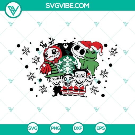 nightmare before christmas starbucks svg full wrap jack sally oogie boogie svg for christmas starbucks cup svg 10 mockup