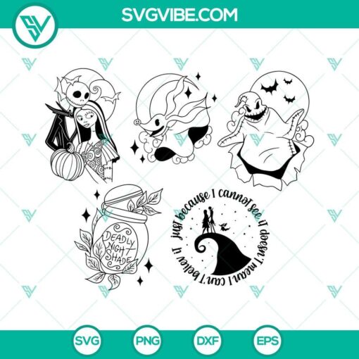 nightmare before christmas svg bundle jack and sally svg oggie boogie svg zero the ghost dog svg 6 mockup