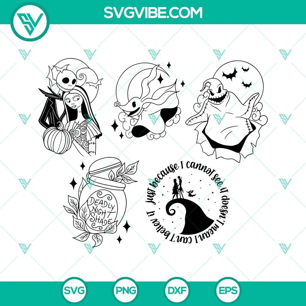 Movies, SVG Files, Nightmare Before Christmas SVG Files Bundle, Jack And Sally 1