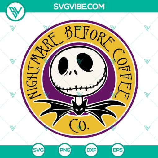 nightmare before coffee svg jack skellington svg halloween coffee svg png dxf eps cut files 10 mockup