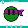 Ninja Turtles smiling faces SVG design, cute Teenage Mutant Ninja Turtles characters on white background.