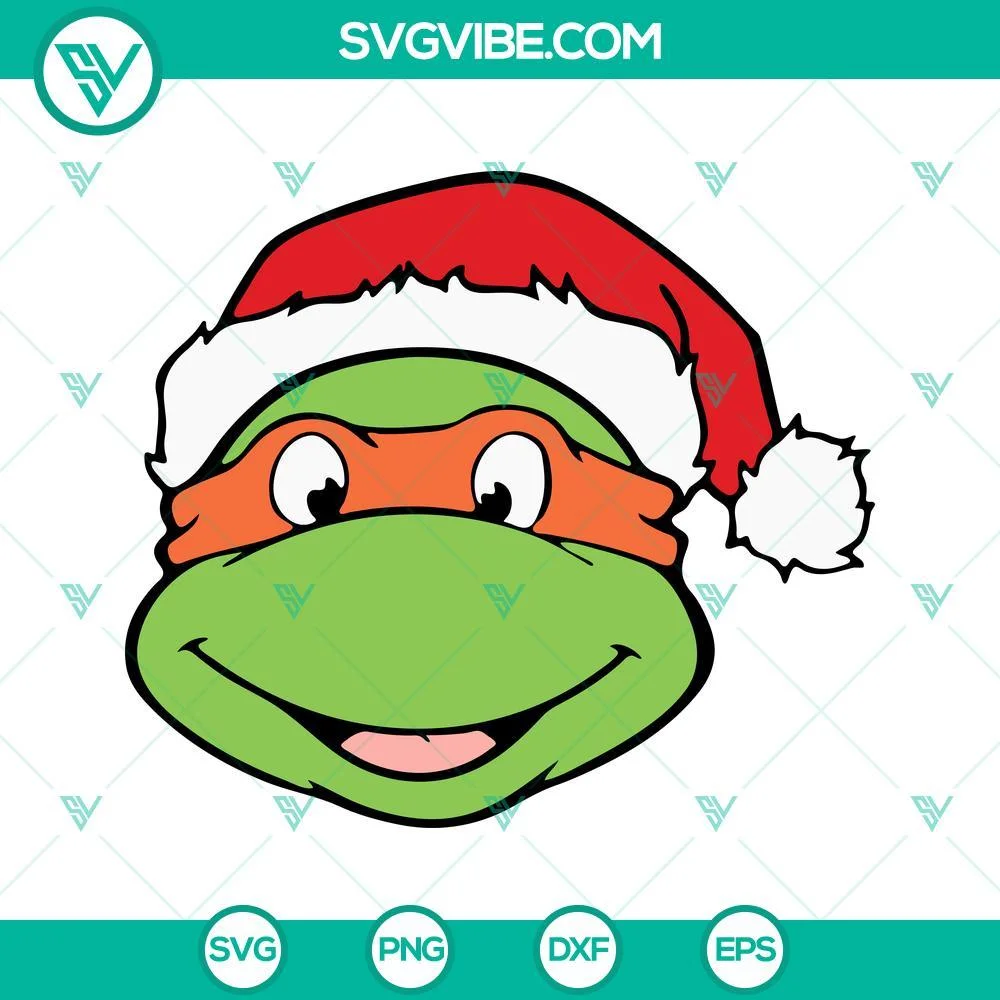 Christmas, Movies, SVG Files, Ninja Turtles Santa Hat SVG Image Bundle, Teenage 1