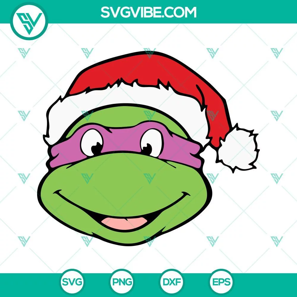 Christmas, Movies, SVG Files, Ninja Turtles Santa Hat SVG Image Bundle, Teenage 2