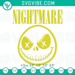 Nirvana Jack Skellington Nightmare Embroidery Designs for Spooky Halloween Patterns with a dark, gothic vibe and intricate details.