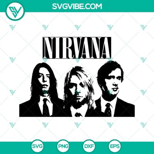 nirvana svg 90s rock band svg music band svg png dxf eps instant download 3 mockup 1