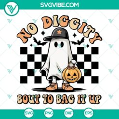 No Diggity Bout To Bag It Up SVG Images, Cool Boy Ghost SVG Images, Retro